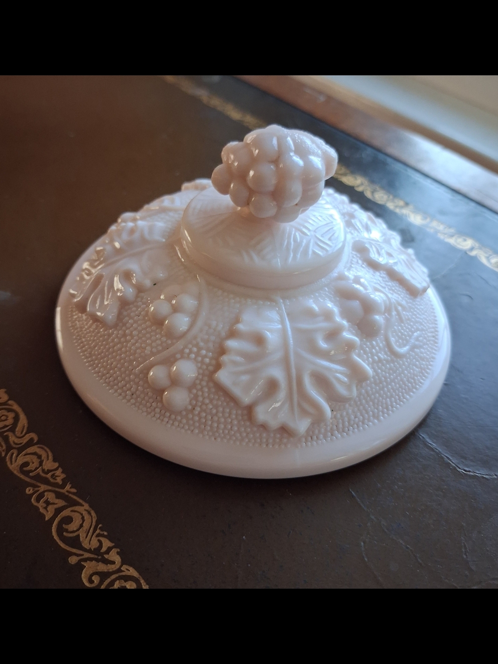 Vintage-Style Pink Milk Glass Covered Candy Dish - Picture 7 of 7